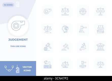 Ein vielseitiger Satz von 16 Perfect Vektorsymbolen mit dünnen Linien und PIXELN, die auf die Beurteilung ausgerichtet sind, im gestochen scharfen Format 128x128, ideal für mobile und Web-anwendungen Stock Vektor