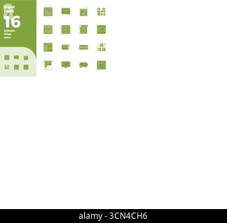 Innovatives Paket mit 16 Vektorsymbolen rund um das Eingabefeld, das gefüllte Design im perfekten Format mit 128x128 PIXELN für moderne digitale Lösungen präsentiert. Stock Vektor