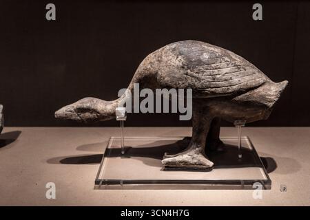 Töpfergans, Östliche Han-Dynastie, von 611 Forschungsinstitut Han Tombs, Chengdu, Sichuan, Volksrepublik China, Asien Stockfoto