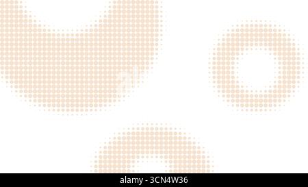 Pastellfarbene beige Kreise im Halbton-Stil für Überlagerung oder Hintergrund. Horizontale abstrakte Vorlage, Vektorgrafik Stock Vektor
