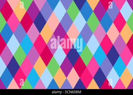 Geometrisches, farbenfrohes, nahtloses Rautenmuster. Geschenkpapier Stock Vektor