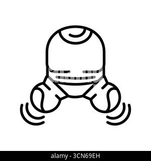 Handmassagegerät mit schwarzer Linie für digitale Projekte und Druckprojekte. Minimale bereinigte Symbole für Apps und Websites. Moderne, einfache Symbole für UI UX und brandi Stock Vektor