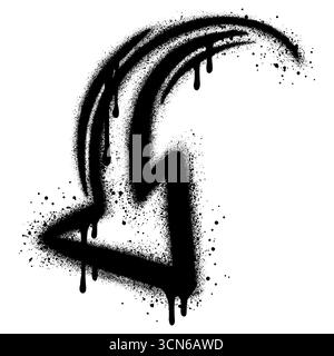 Pfeil im urbanen Graffiti-Stil mit schwarzer Sprayhose. Stock Vektor