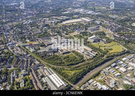 Luftansicht, Hamme, Übersicht mit Westpark und Jahrhunderthalle, Bochum, Ruhrgebiet, Nordrhein-Westfalen, Deutschland, DE, Europa, Vogelperspektive, aeri Stockfoto