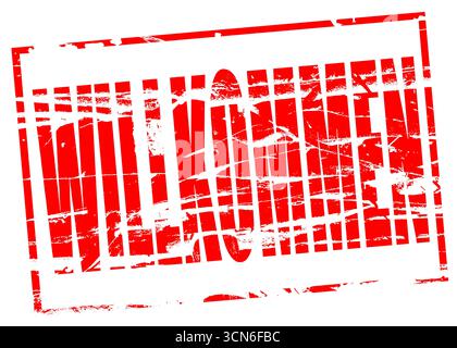 Digitales Composite. Roter Gummistempel Effekt Wilkommen Deutschland, Österreich, Schweiz, Besucher, Besucher, Tourismus, Touristen, Bezoe Stockfoto