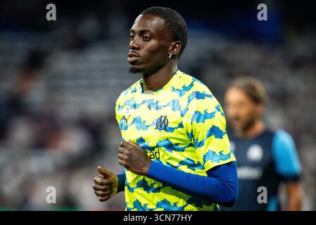 Madrid, Espagne. September 2025. Timothy WEAH von Marseille während der UEFA Champions League, League-Phase, Fußballspiel am 1. Spieltag zwischen Real Madrid CF und Olympique de Marseille am 16. September 2025 im Santiago Bernabeu Stadion in Madrid, Spanien - Foto Matthieu Mirville/DPPI Credit: DPPI Media/Alamy Live News Stockfoto