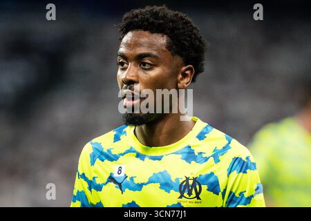 Madrid, Espagne. September 2025. Angel GOMES aus Marseille während der UEFA Champions League, League-Phase, des 1. Spieltags zwischen Real Madrid CF und Olympique de Marseille am 16. September 2025 im Santiago Bernabeu Stadion in Madrid, Spanien - Foto Matthieu Mirville/DPPI Credit: DPPI Media/Alamy Live News Stockfoto