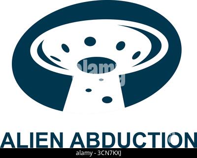 Außerirdisches Raumschiff mit Lichtstrahl Stock Vektor