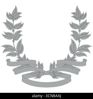 Pflanzenanordnung gebunden mit Band, heraldische Pflanzen Stock Vektor