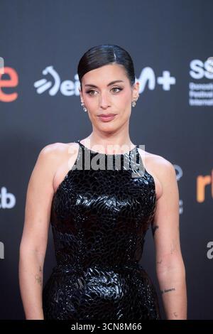 Donostia/San Sebastian. Spanien. 20250919 nahm Aida Domenech (Dulceida) an der Eröffnungszeremonie des Roten Teppichs während des 73. Internationalen Filmfestivals San Sebastian im Kursaal Palace am 19. September 2025 in Donostia/San Sebastian, Spanien Teil Stockfoto