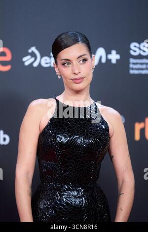 19. September 2025, Donostia / San Sebastian, Euskadi, Spanien: Aida Domenech (Dulceida) besuchte die Eröffnungszeremonie des Roten Teppichs während des 73. Internationalen Filmfestivals San Sebastian im Kursaal Palace am 19. September 2025 in Donostia / San Sebastian, Spanien (Credit Image: © Jack Abuin/ZUMA Press Wire) NUR REDAKTIONELLE VERWENDUNG! Nicht für kommerzielle ZWECKE! Stockfoto