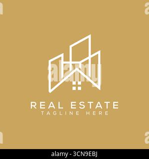 Real Estate Logo Konzept. Moderne Vektor-Design-Vorlage für Immobilien. Stock Vektor