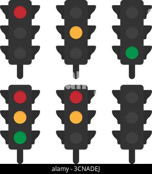 Ampelsequenz auf transparentem Hintergrund Stock Vektor