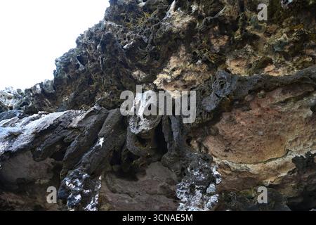 Bonaire, Kralendijk - aus der Vogelperspektive über die Felsformationen der Höhlen und Karst Natuurreservaat Stockfoto