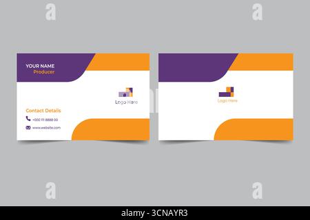 „Moderne professionelle Visitenkartenvorlage für Corporate Branding, sauberes Minimal Design Schreibwaren Mockup für Identität und Marketing.“ Stock Vektor