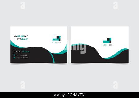 „Moderne professionelle Visitenkartenvorlage für Corporate Branding, sauberes Minimal Design Schreibwaren Mockup für Identität und Marketing.“ Stock Vektor