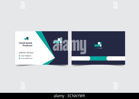 „Moderne professionelle Visitenkartenvorlage für Corporate Branding, sauberes Minimal Design Schreibwaren Mockup für Identität und Marketing.“ Stock Vektor