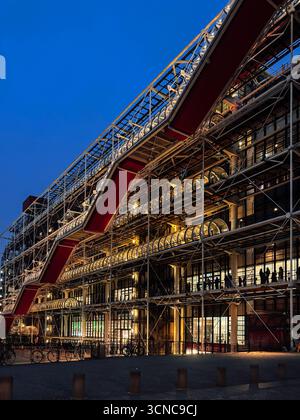 Centre Pompidou, dans le Quartier Beaubourg à Paris, Frankreich Stockfoto