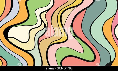 Hintergrund Für Mehrfarbige Retro-Kurven Stock Vektor