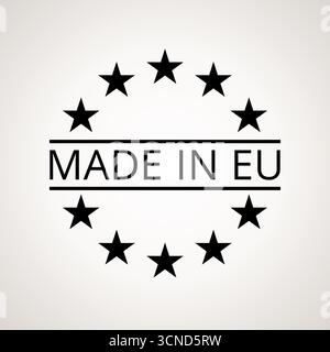 Hergestellt in der EU – Symbol von der Flagge Stock Vektor