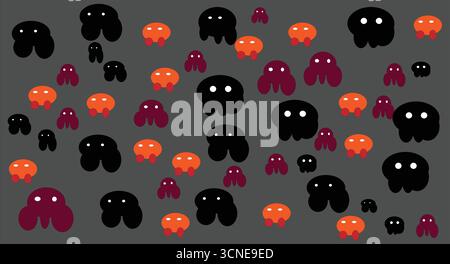 Niedliche Geisterfigur mit fröhlichem Gesicht – lustige Halloween-Clipart Stock Vektor