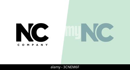 Trendige Designvorlage mit N und C, NC-Logo. Minimaler Monogramm-Initiallogotyp für die Unternehmensidentität. Stock Vektor