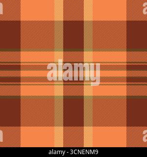 Automatisches Karomuster. Rustikal, gemütlich und perfekt für Hintergründe, Textilien oder für einen Hauch von Herbst in Ihren Designs. Warme Farben, strukturierter Look. Stock Vektor