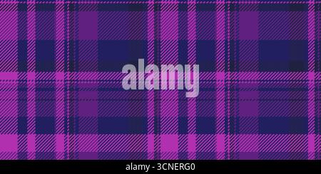 Stylisches Karo in Lila und Marineblau. Ein auffälliges kariertes Stoffdesign, das perfekt für Hintergründe, Textilien oder kreative Projekte geeignet ist, die einen klassischen, aber modernen fe benötigen Stock Vektor
