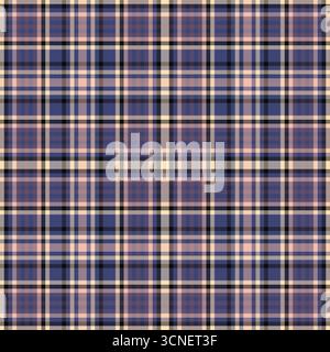 Diagramm Textur Hintergrundmuster, Wohnzimmer Vektor Tartan Check. Nahtloses Textilgewebe mit glamourösem Karomuster in Blau- und Pastellfarben. Stock Vektor