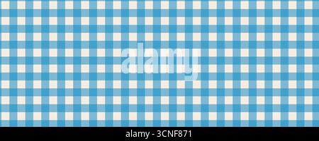 Hellblaues, nahtloses vichy-Gingham-Muster. Klassisches Karomuster für Textilien und Wohnkultur Stock Vektor