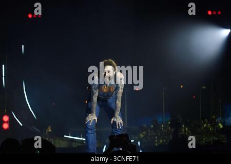 UK. September 2025. LONDON, ENGLAND – 20. SEPTEMBER: Post Malone tritt am 20. September 2025 im Tottenham Hotspur Stadium in London auf, EnglandCAP/MAR © MAR/Capital Pictures Credit: Capital Pictures/Alamy Live News Stockfoto