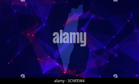 Karte von Israel mit vernetzter Plexus-Umgebung zusammengestellt Stockfoto