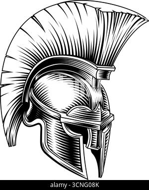 Griechischer Spartanischer Trojanischer Römischer Gladiatorenhelm Stock Vektor