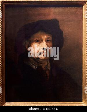 Autoritratto, Selbstporträt, 1655, Öl auf Leinwand, REMBRANDT HARMENSZOON VAN RIJN, Uffizien Galerie, Galeria degli Uffizien, Florenz, Florenz, Florenz, Toskana, It Stockfoto