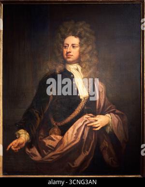 SIR GODFREY KNELLER, Selbstporträt, 1706, Öl auf Leinwand, Uffizien Galerie, Galeria degli Uffizien, Florenz, Florenz, Toskana, Italien Stockfoto