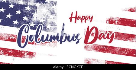 Happy Columbus Day Banner - Vektor-Illustration Stock Vektor