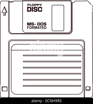 Diskette, Datenspeicherung - Vektorsymbol Stock Vektor