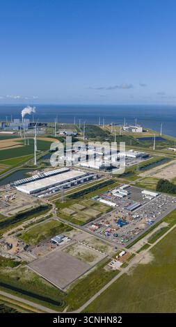 Erweiterung und Neubau von Rechenzentren in der Eemshaven-, Tech gigant-, IT-, Cloud- und Internetinfrastruktur. Stockfoto