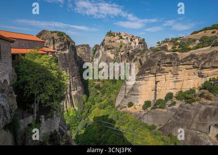 Landschaft und Klöster in Meteora, Griechenland Stockfoto
