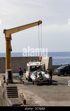 Riviera Brava Harbour, Madeira Island, Portugal, Nordatlantik Stockfoto