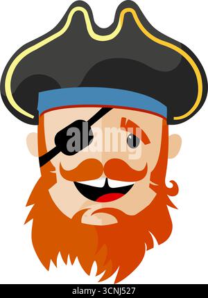 Süßes Piratengesicht lächelt Stock Vektor