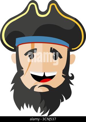 Süßes Piratengesicht lächelt Stock Vektor