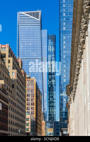Wolkenkratzer in New York City. Midtown Manhattan. Stockfoto