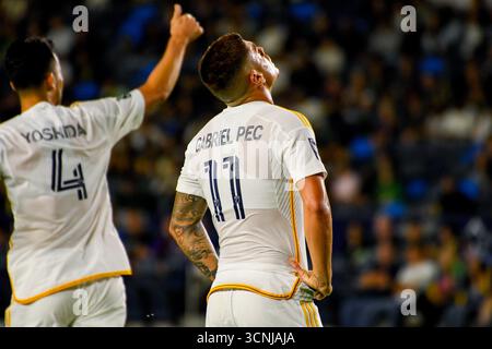 Los Angeles, USA, 27. September 2025. LA Galaxy trifft den FC Cincinnati während des MLS-Spiels im Dignity Health Sports Park. Foto: Camilo Torres/Alamy Stockfoto