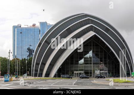 Das SEC Armadillo Gebäude am Ufer des Flusses Clyde, Glasgow Stockfoto