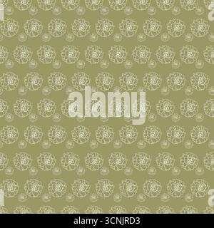 Vektor Gold und weiße Blumenschmuck, Vektor nahtlose Muster von Reihen von kleinen Jasmin Blumen. Geeignet für Textilien, Tapeten und Geschenkverpackungen. Stock Vektor