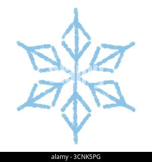 Blauer Buntstift Schneeflocke Wintersymbol Stock Vektor