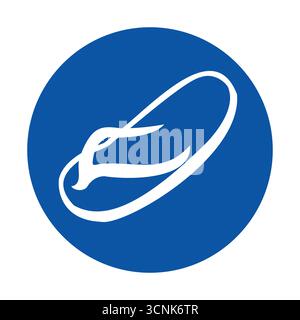 Dieses abstrakte Design verfügt über einen blauen Kreis, kombiniert mit einem minimalistischen weißen Kunstmotiv, wodurch eine elegante und moderne visuelle Darstellung entsteht Stock Vektor