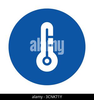 Dieses Bild zeigt ein einfaches blaues Thermometersymbol, das Temperaturmessungen in verschiedenen Kontexten wie Gesundheits- und Wetterüberwachung symbolisiert. Stock Vektor