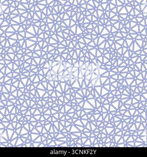 Hintergrund der geometrischen Vorlage. Winzige Dreiecke in der Größe. Einfarbiger Farbstil. Geometrische Formen umrissen. Wiederholbares Muster. Maschinen aus blauem Stahl. Stock Vektor